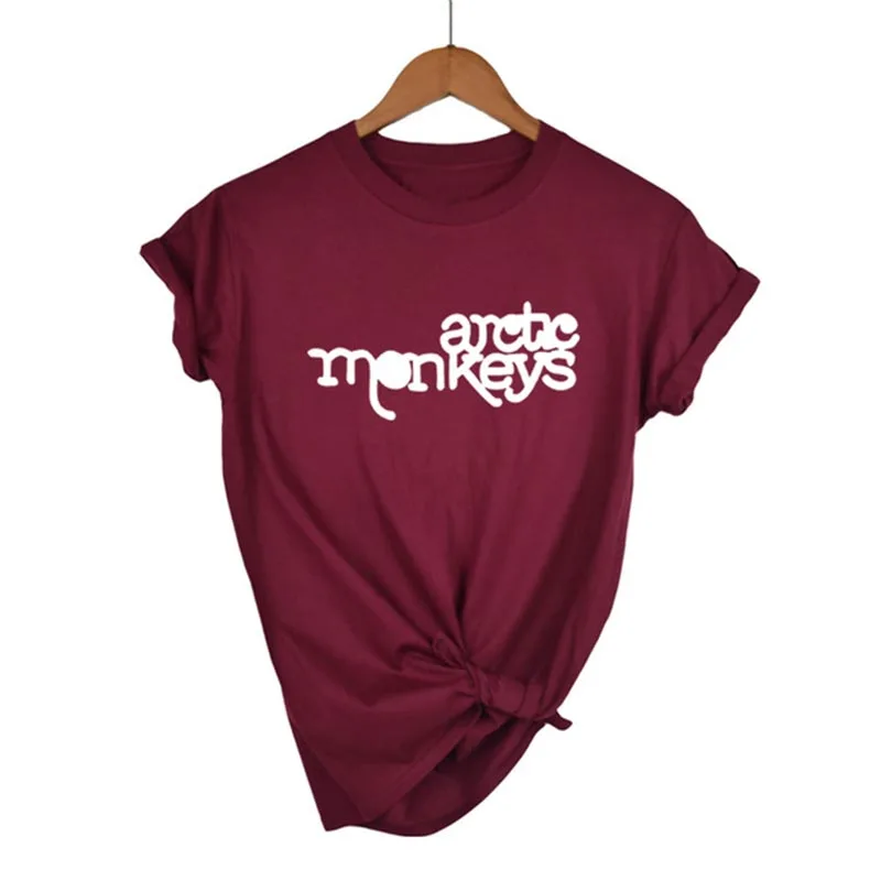 Женская футболка с коротким рукавом Arctic Monkeys панк рок круглым вырезом и буквенным
