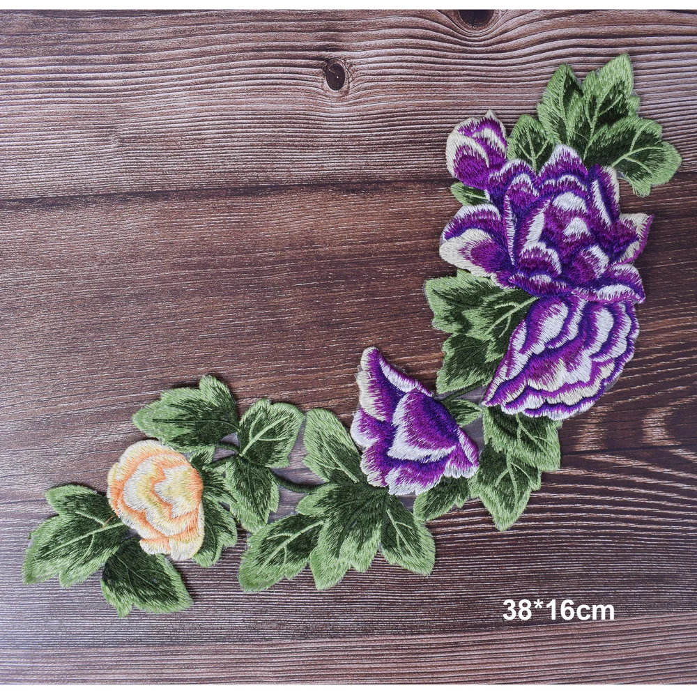 Вышитая Цветочная кружевная ткань оранжевый кружевной воротник на шею Швейные