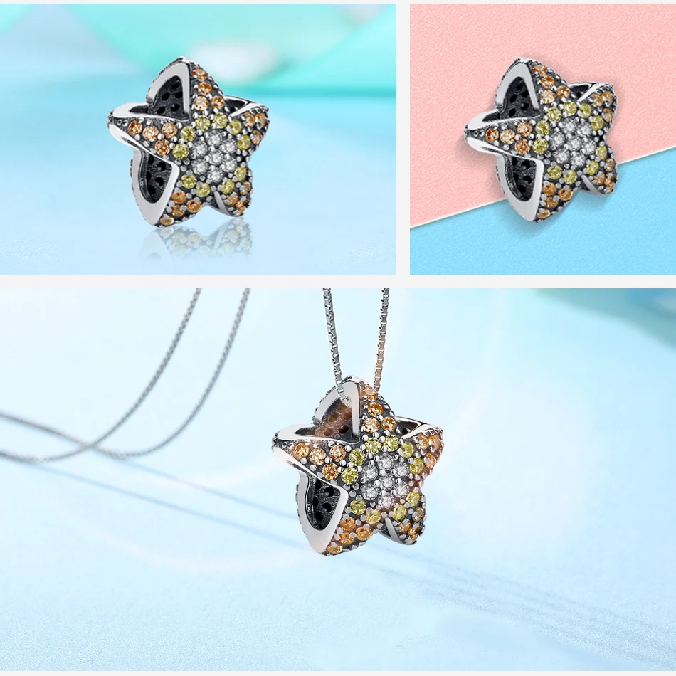 Authentic 925 Sterling Silver Charm Snowflake Ladybug CZ Beads Fit Charms Original Bracelet Jewelry Making | Украшения и