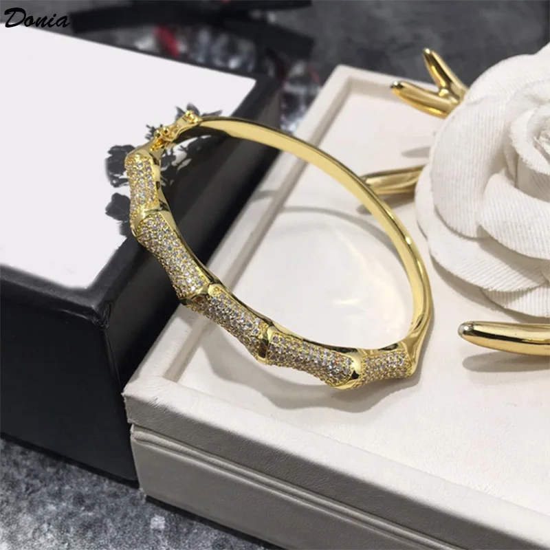 

Donia Jewelry Fashion European and American copper inlaid AAA zircon bracelet bamboo bracelet ladies high-grade bracelet