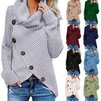 spot trend 2020 long sleeve knitwear europe and america new turtleneck pullover button womens sweater