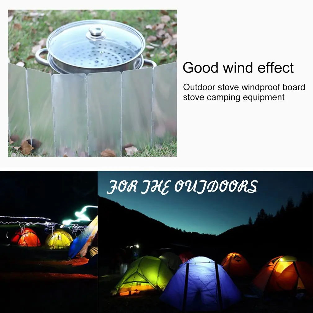 Увеличенная Портативная Складная ветровая панель из алюминиевого сплава для