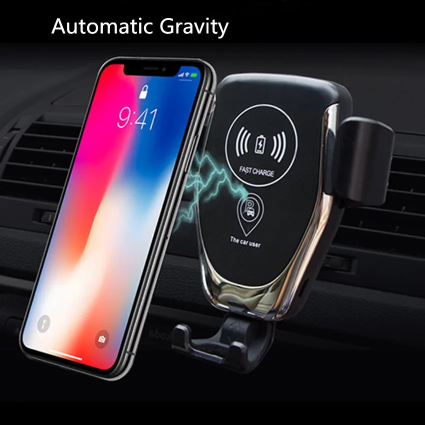 Автоматический Автомобильный держатель для телефона Беспроводная зарядка 10 Вт