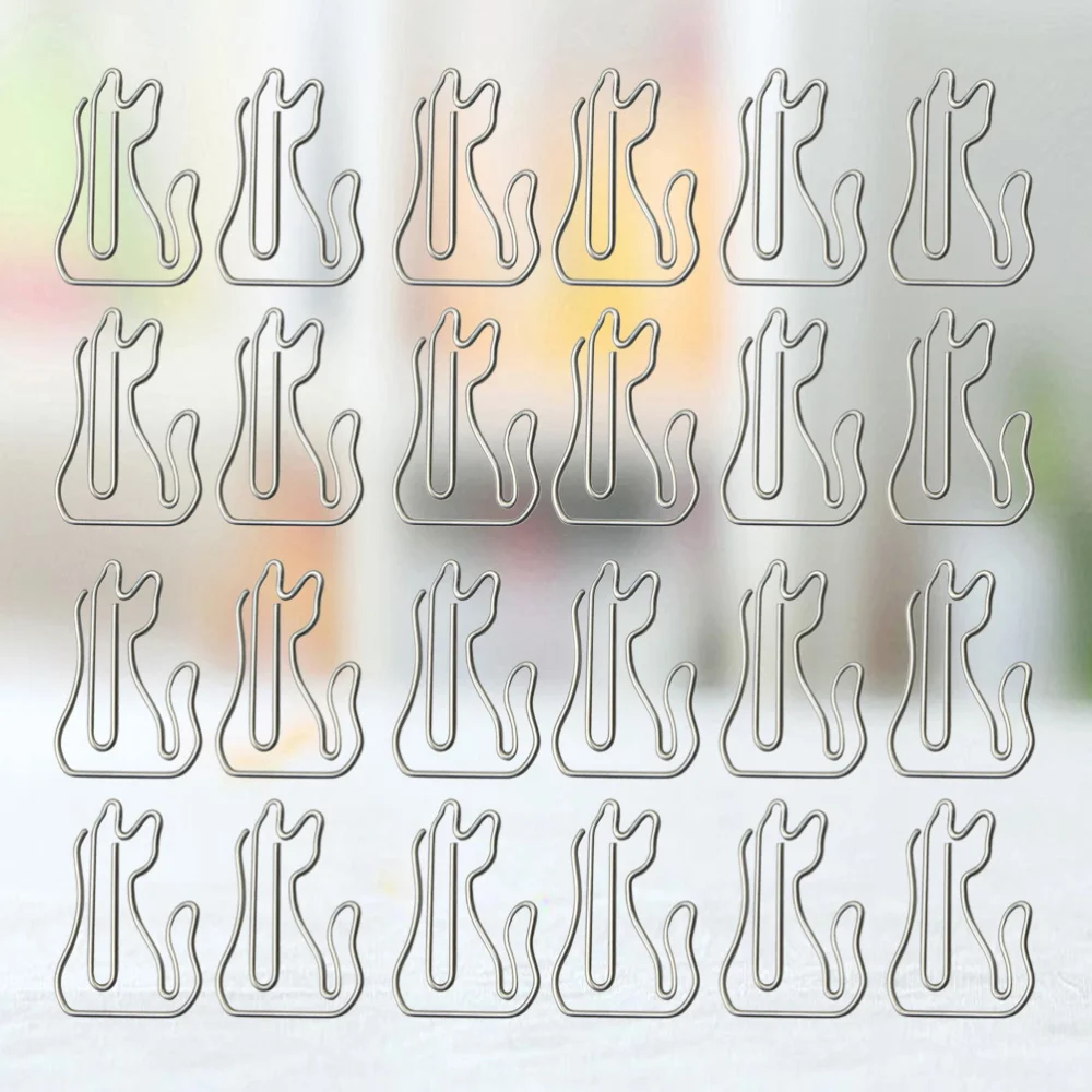 

30Pcs Creative File Clamps Adorable Paper Holder Adorable Cat Shaped Paper Clip(Silver)