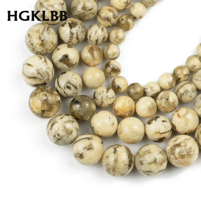 Круглые бусины из натурального камня HGKLBB свободные разделители для изготовления