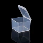 1 шт. зажимы для Пластик прозрачная коробка для хранения коробка из нержавеющей стали, квадратный контейнер для сбора чехол с крышкой для канцелярские товары скрепки лента Washi