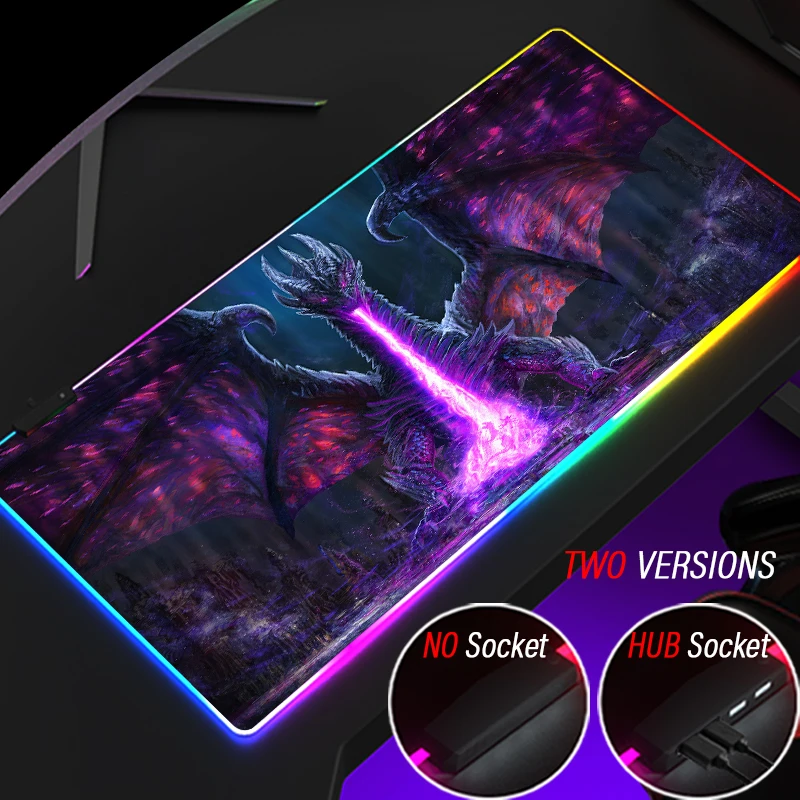 

Kawaii Dragon DIY пользовательский RGB игровой коврик для мыши HUB динозавр персонализированный 4 порта USB Коврик для мыши XXL светодиодный Феникс Монст...