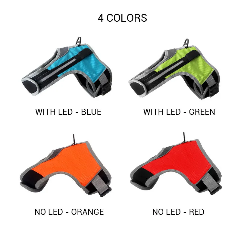 Светоотражающая шлейка для собак со светодиодный Ной подсветкой мягкая