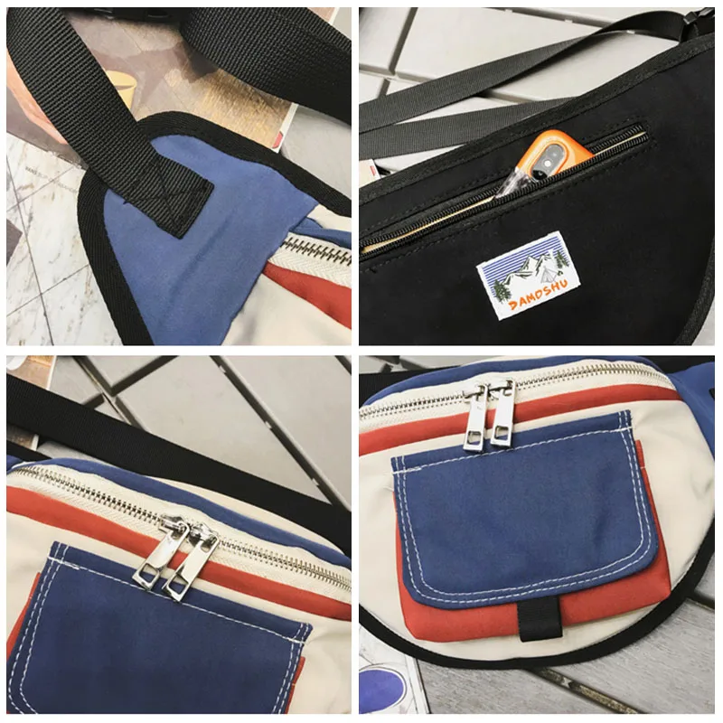 Летняя уличная холщовая поясная сумка для женщин 2020 хип хоп Уличная Лоскутная
