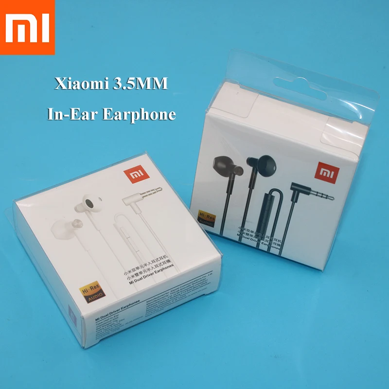 Наушники Xiaomi с двумя блоками полупроводниковая гарнитура 3 5 мм проводное