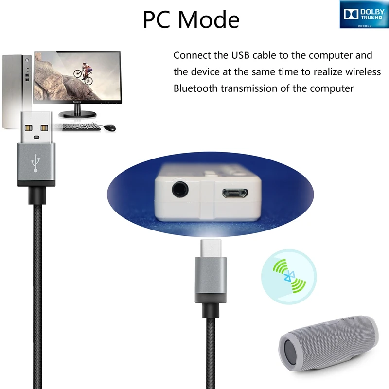 

Bluetooth 5.0 Audio Receiver Transmitter 2 in 1 TX/RX/PC 3.5MM AUX Jack USB Music Stereo Wireless Adapters for Car TV PC