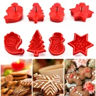 Набор формочек для печенья из рождественской серии, 4 шт., Мультяшные 3D формочки для торта, печенья, формочки для выпечки своими руками, инструменты для украшения