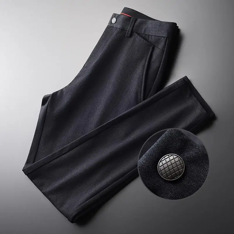 

Текстурные утепленные брюки для отдыха мужские облегающие новые модные тренды на весну и осень устойчивые к морщинам износостойкие прямые