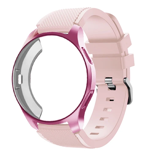 pink sand 22 Ремешок+ чехол для samsung gear S3 Frontier S2 ремешок Galaxy watch 46 мм 42 м 20 22 мм ремешок для часов все вокруг защитные часы аксессуары - Цвет ремешка: pink sand 22