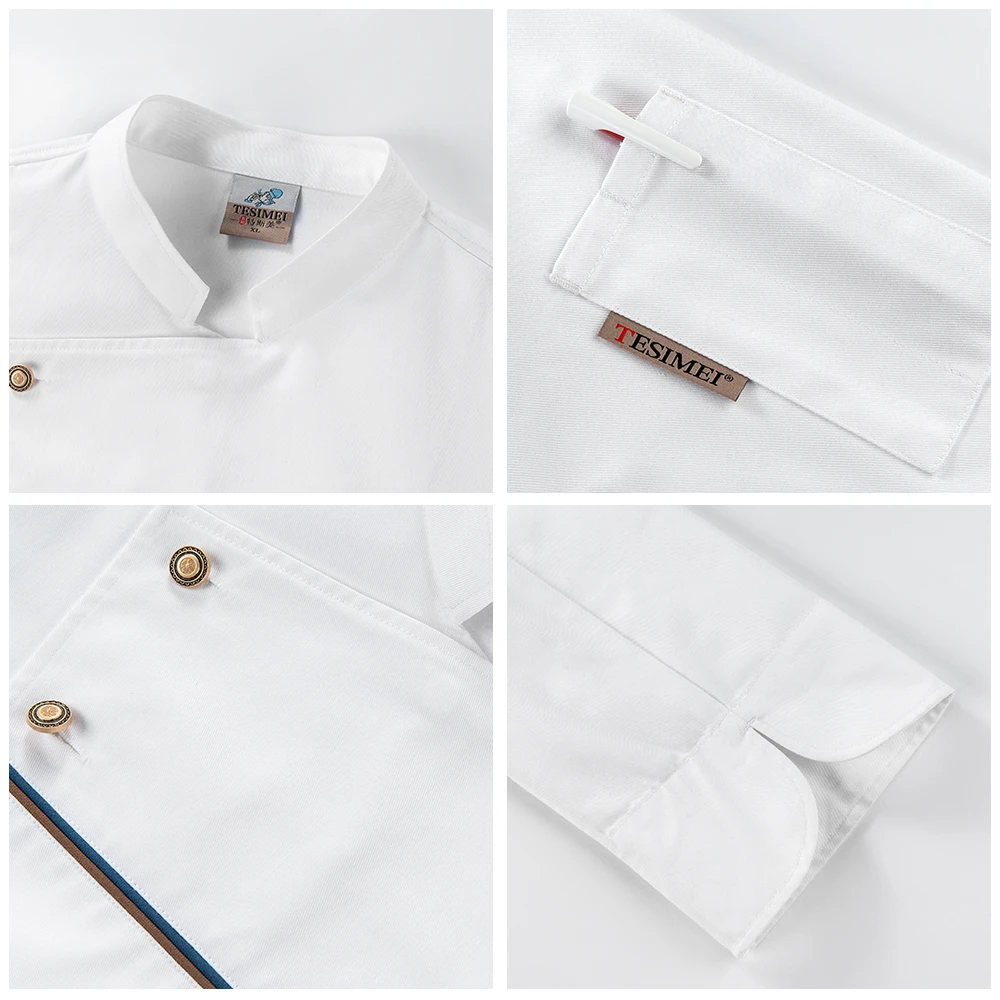 Высококачественная Униформа шеф повара с длинным рукавом рабочая куртка для