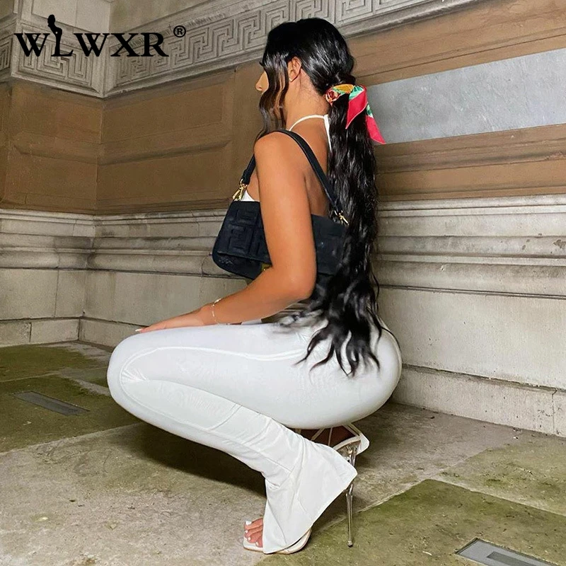 Уличная одежда WLWXR комбинезон с лямкой на шее женский слитный наряд облегающий