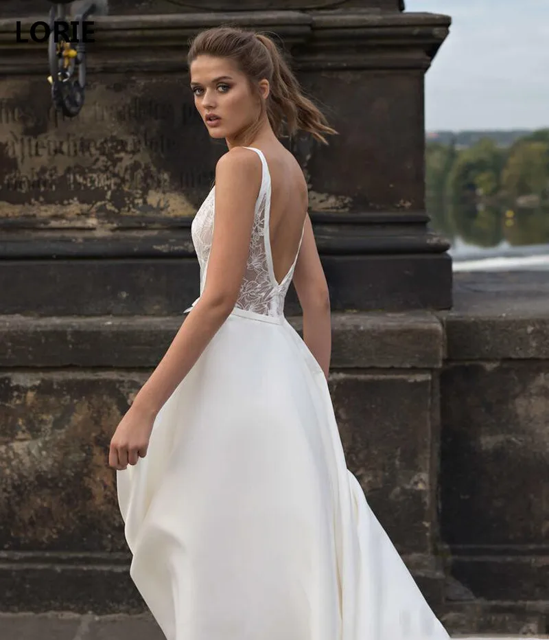 LORIE Boho Lace Wedding Dress Sexy V Neck Bride Dresses Vestido de novia Gowns | Свадьбы и торжества