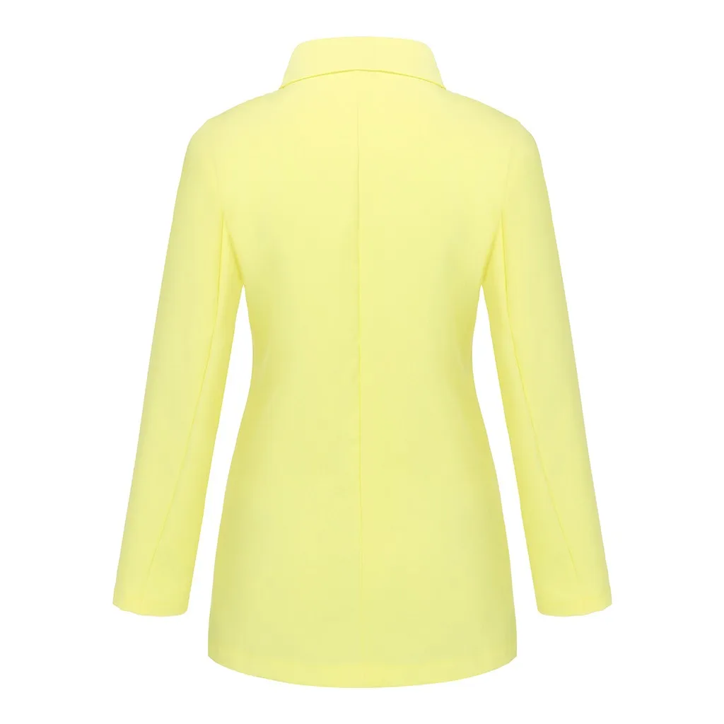 Осень, приталенный женский кардиган, куртка, повседневный Блейзер, открытая пуговица, спереди, зазубренный, Женский блейзер, пальто, горячая Распродажа, мода FC