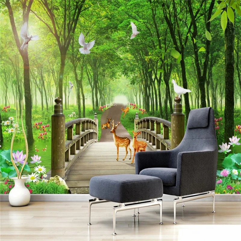 

beibehang Custom Virgin forest grassland scenery wallpaper for living room bedroom background photo mural wall paper home decor