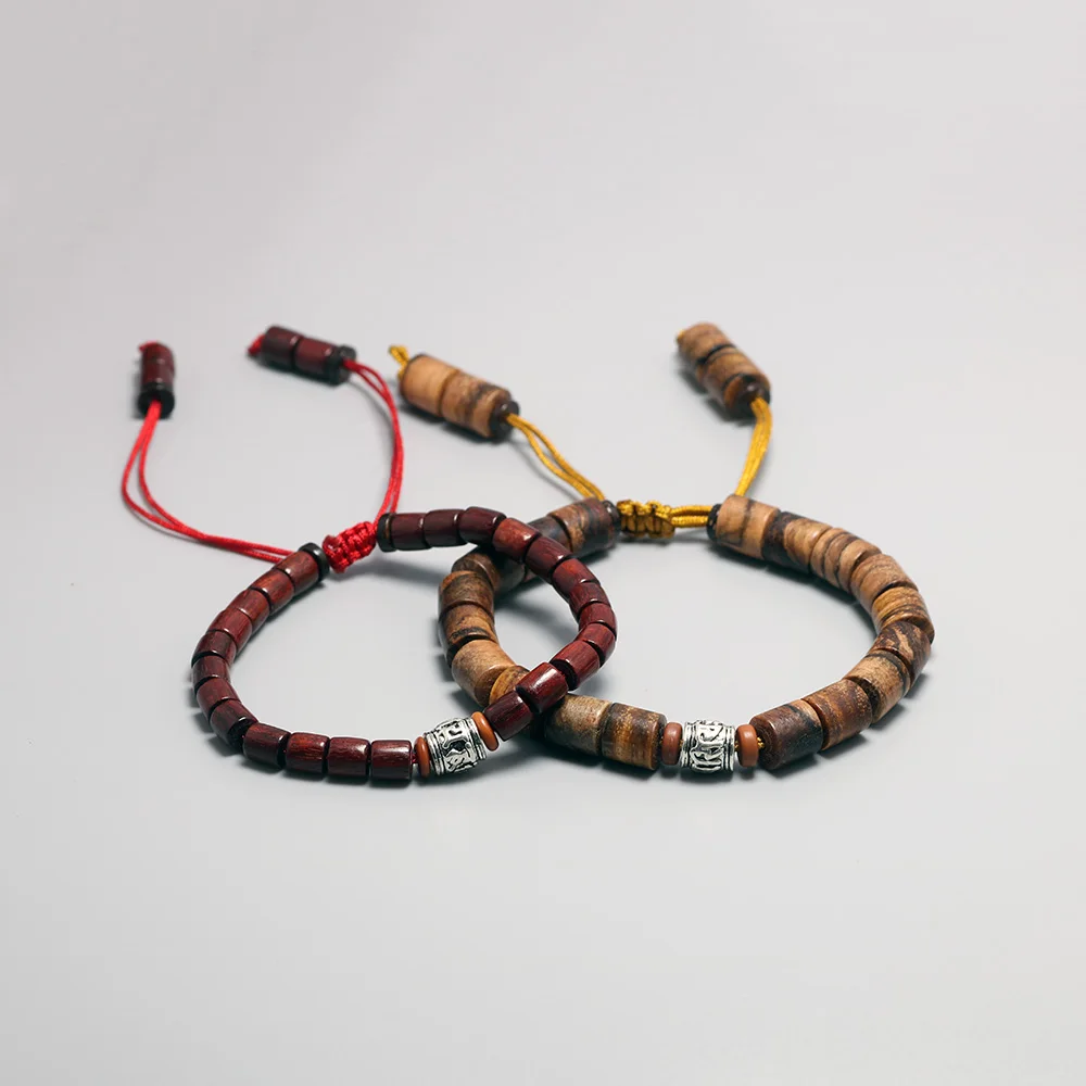 Натуральные деревянные бусины Sanders браслет для мужчин и женщин регулируемая