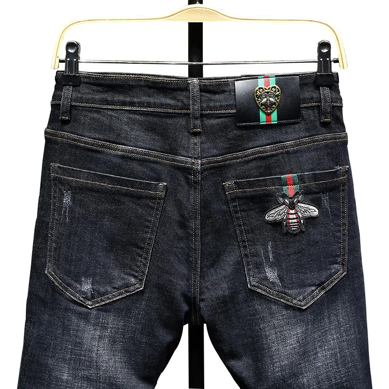 

Summer trend slim fit small leg stretch casual men's jeans