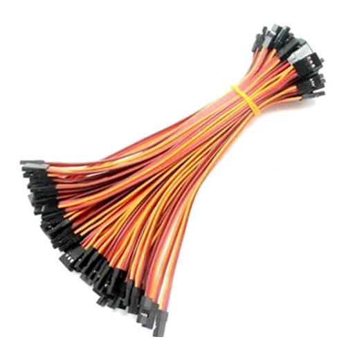 

100Pcs 40cm Male to Male 3P 30 Core Filaments DuPont Wire Extension Leads For Airplane Model Serve Motor Brown-Red-Orange