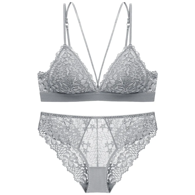 

Women's underwear Set Lace Sexy Push-up Bra And Panty Sets Comfortable Brassiere Embroidery Cotton Lingerie set