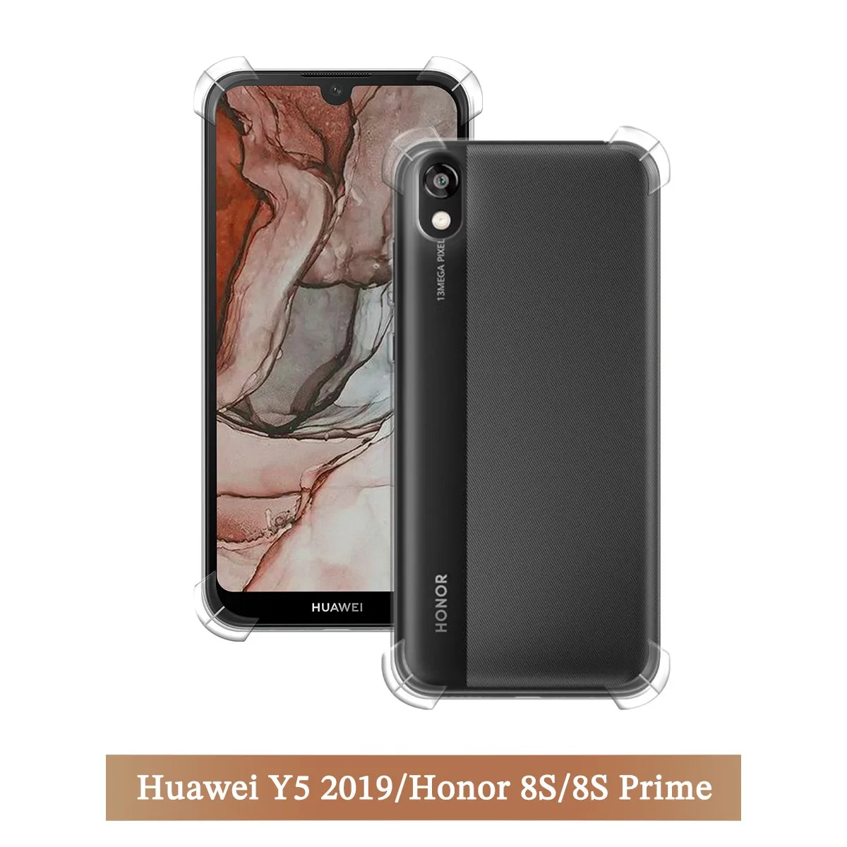 Противоударный чехол для Huawei Y5 2019 Honor 8S Prime прозрачный силиконовый ударопрочный