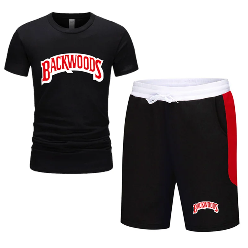 

2021 summer men's T-shirt shorts loose sports casual five-point pants beach shorts running quick-drying sports trend tide brand
