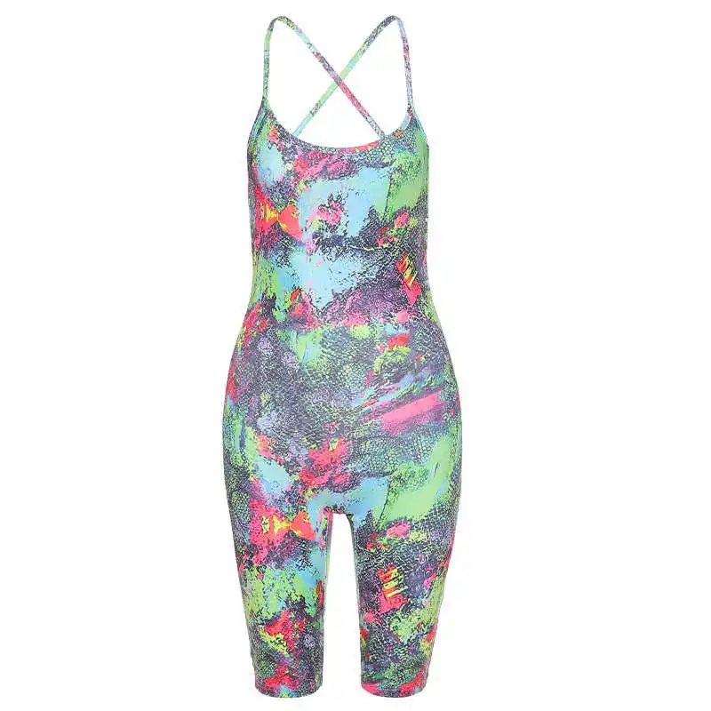 

Summer New Women's Sexy Backless Fashion Street Photo Trend Print Slim Jumpsuit Pastel Jeans Skirt Striped Clothes