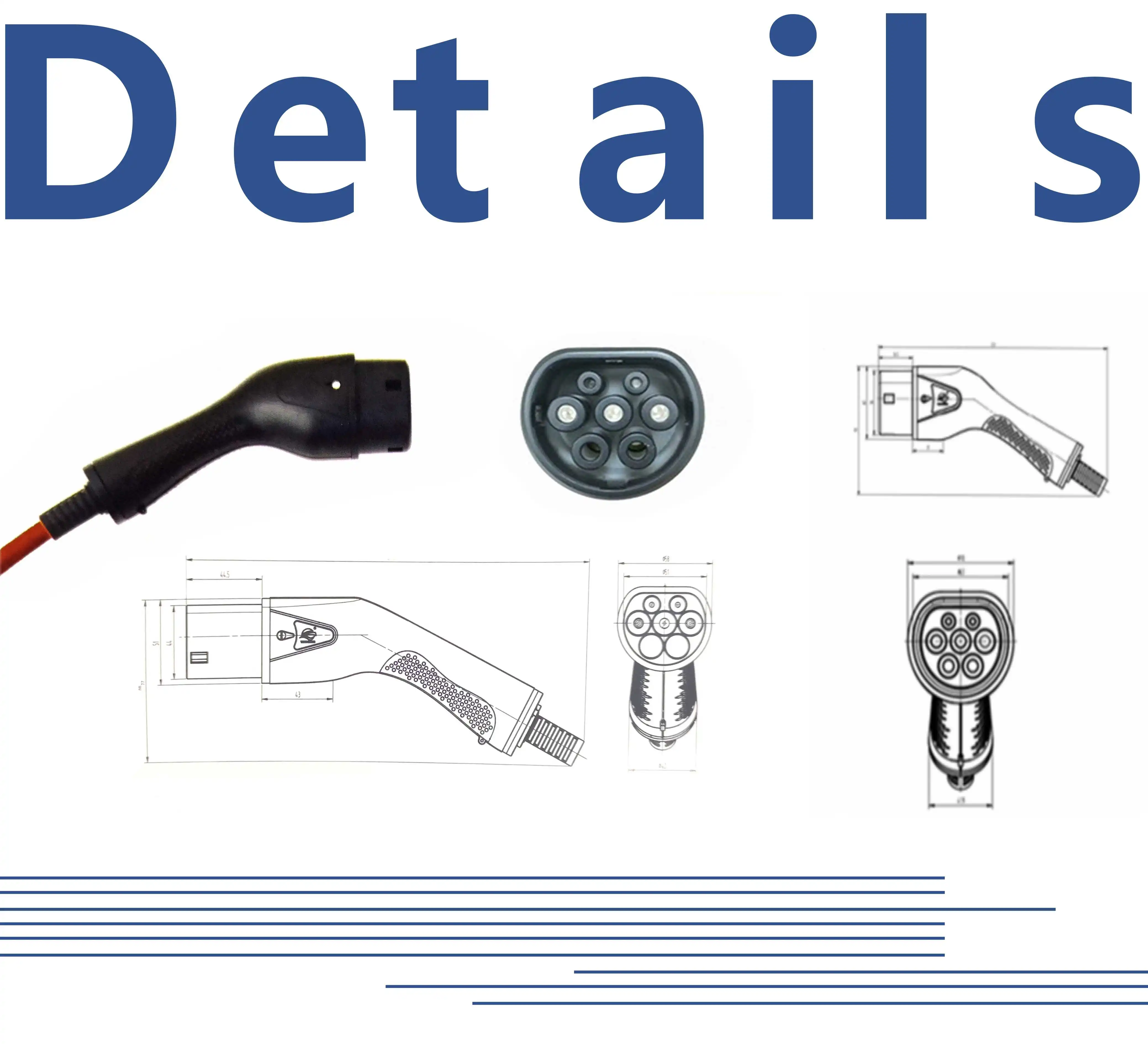 

Type2 to Type2 250V ev quick charger IEC 62196 EV charging cable