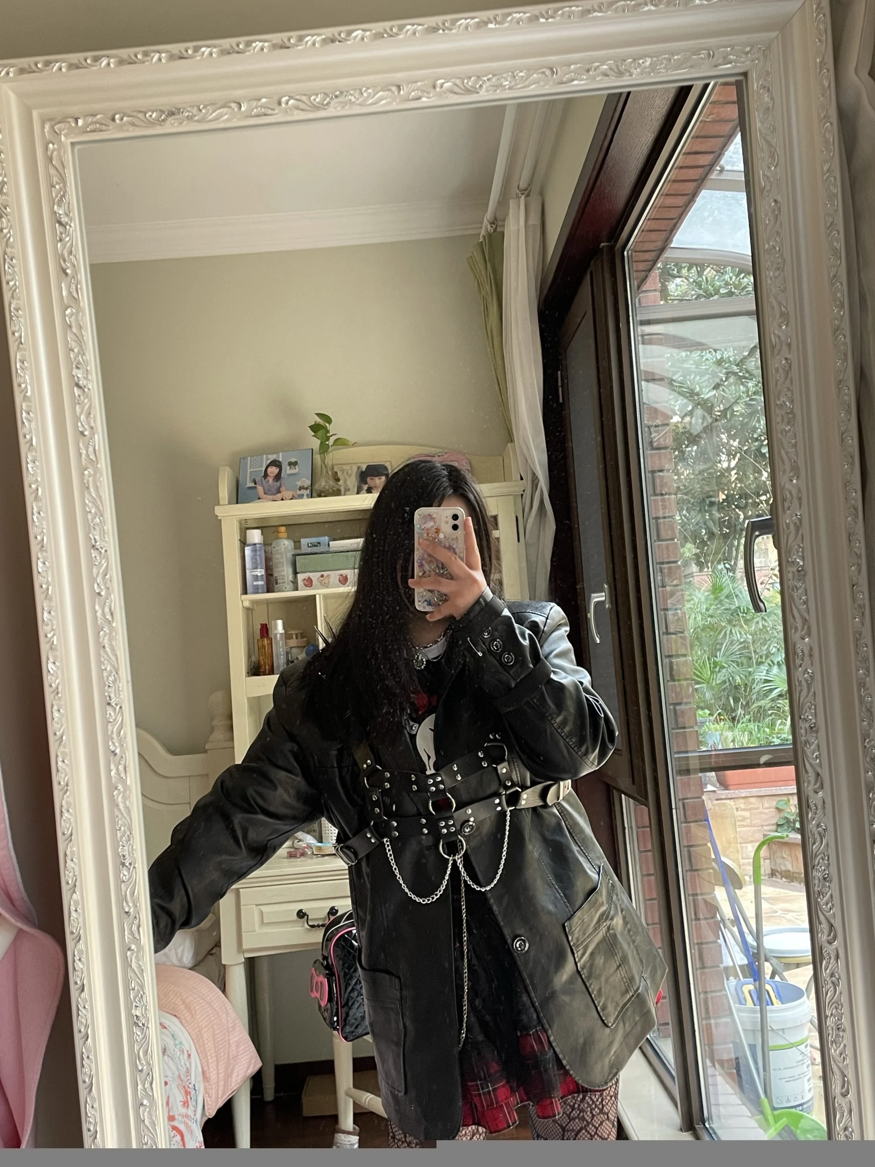 

Steampunk Stud Bondage Cool Motobike Fashion Leather Jacket Gothic Coat Boy Girls Rivet Rock Music Show Stage