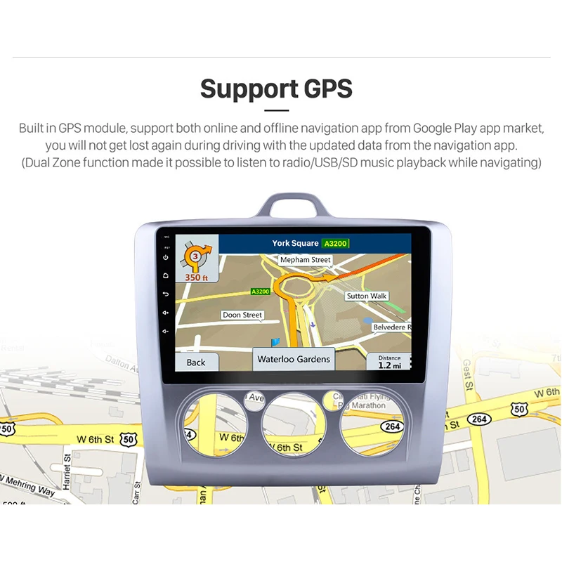 Автомагнитола 2 Din Android 9 1 мультимедийный MP5 плеер для Ford Focus EXI MT 3 Mk2 2004 2005 2006 2007 2008 2009