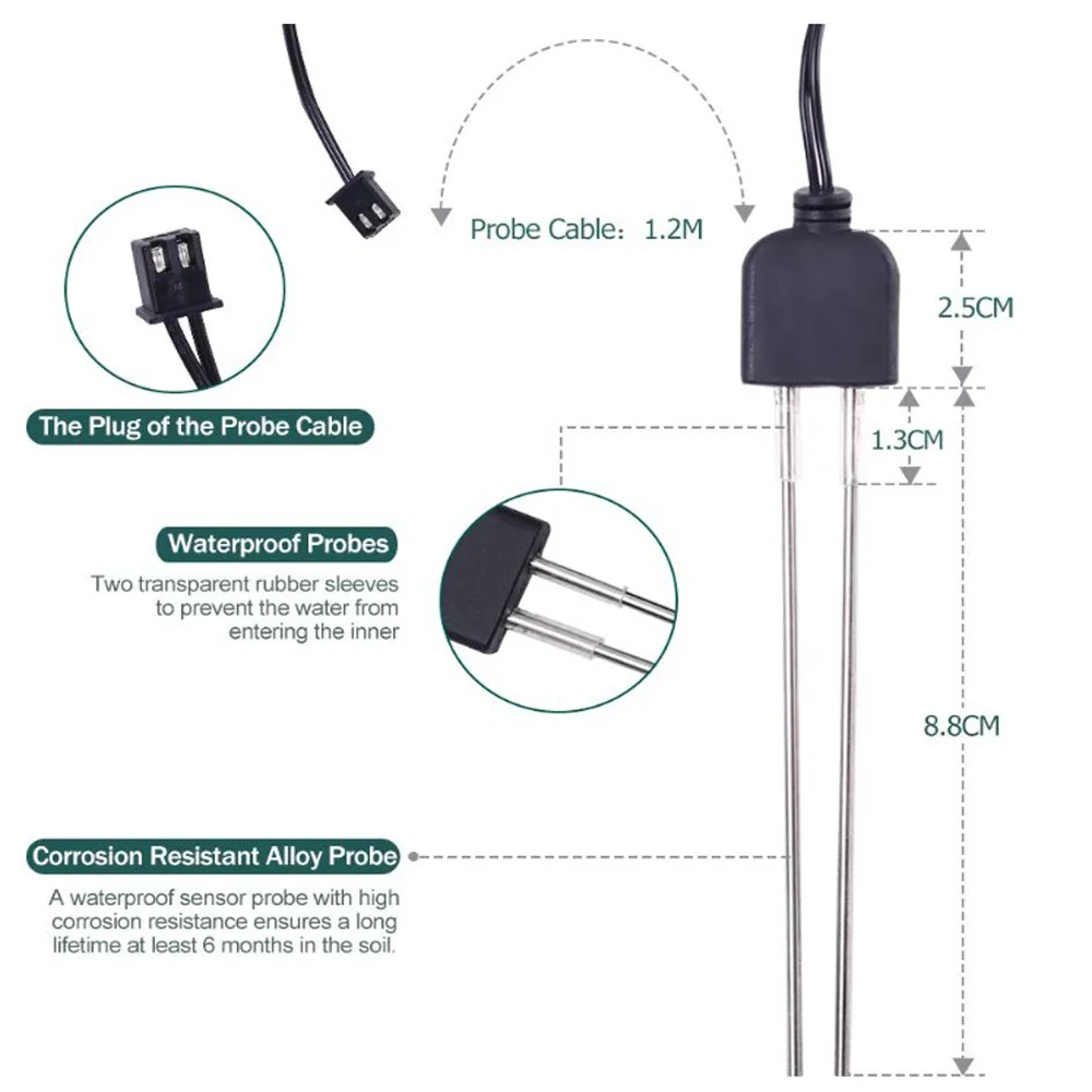 Резистивный датчик влажности почвы детектор с зондом устойчивым к коррозии