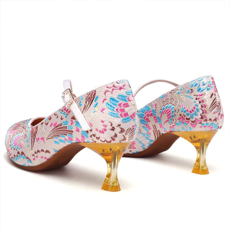 Rubber Sole Embroidery Series Adult Ladies Modern Dance Shoes National Style Female Adult Cheongsam Han Dress Shoes Square Dance