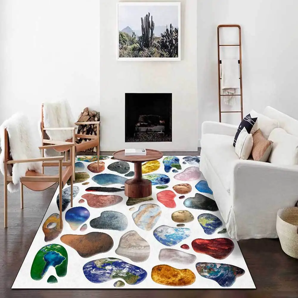 

Space Universe Planet 3D Carpets for Living Room Bedroom Large Size Area Rug Soft Flannel Children Boys Toilet Floor Mat Doormat