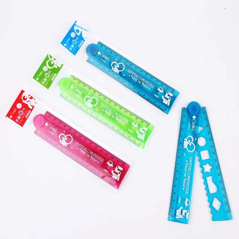 1 PC 20 CM Cute Soft Fold Wave Ruler Kawaii Flexible Creative Rulers for Kids Children Drawing Gifts Creative Stationery Toy