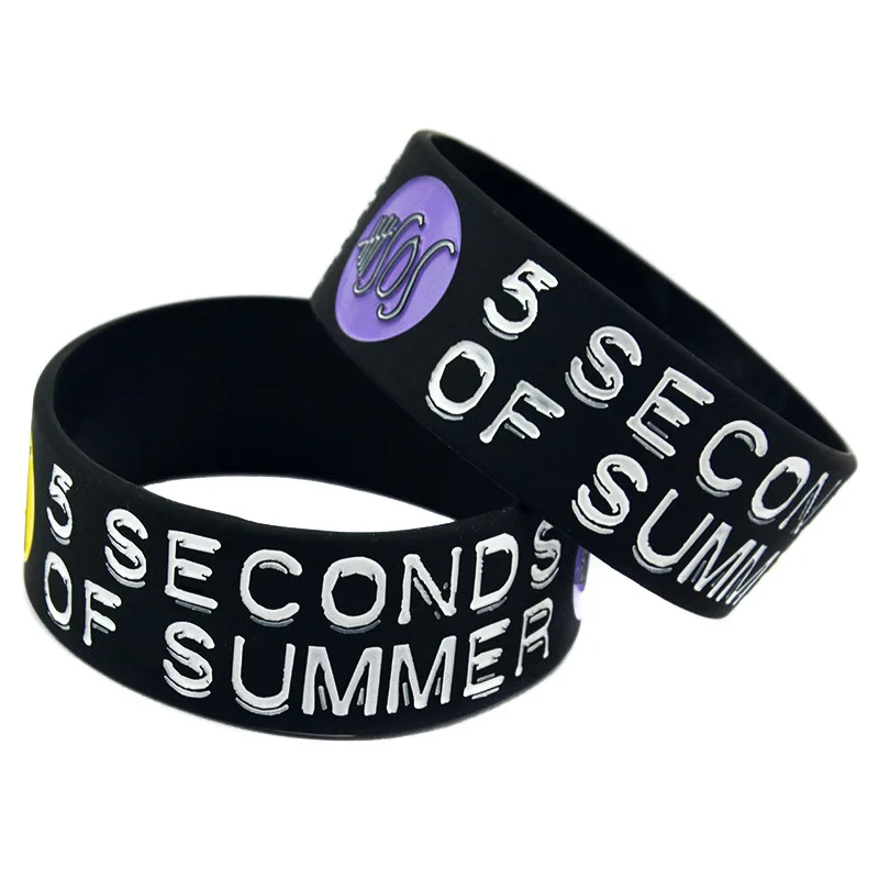 Новый 5 секунд лета 1 дюймов звезда браслет 5SOS силиконовый пятно оптом|Браслеты| |