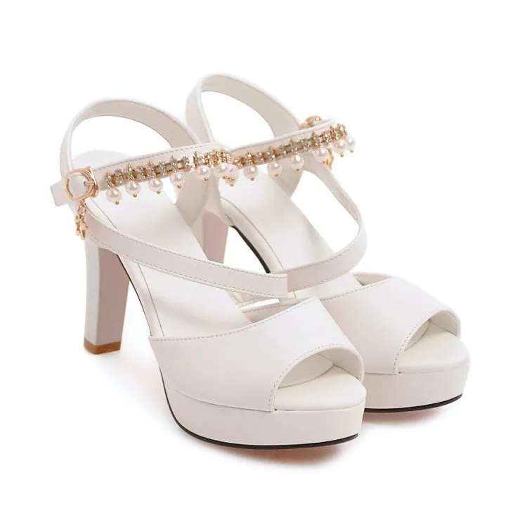 Сандалии женские на платформе Водонепроницаемые босоножки с перламутровой