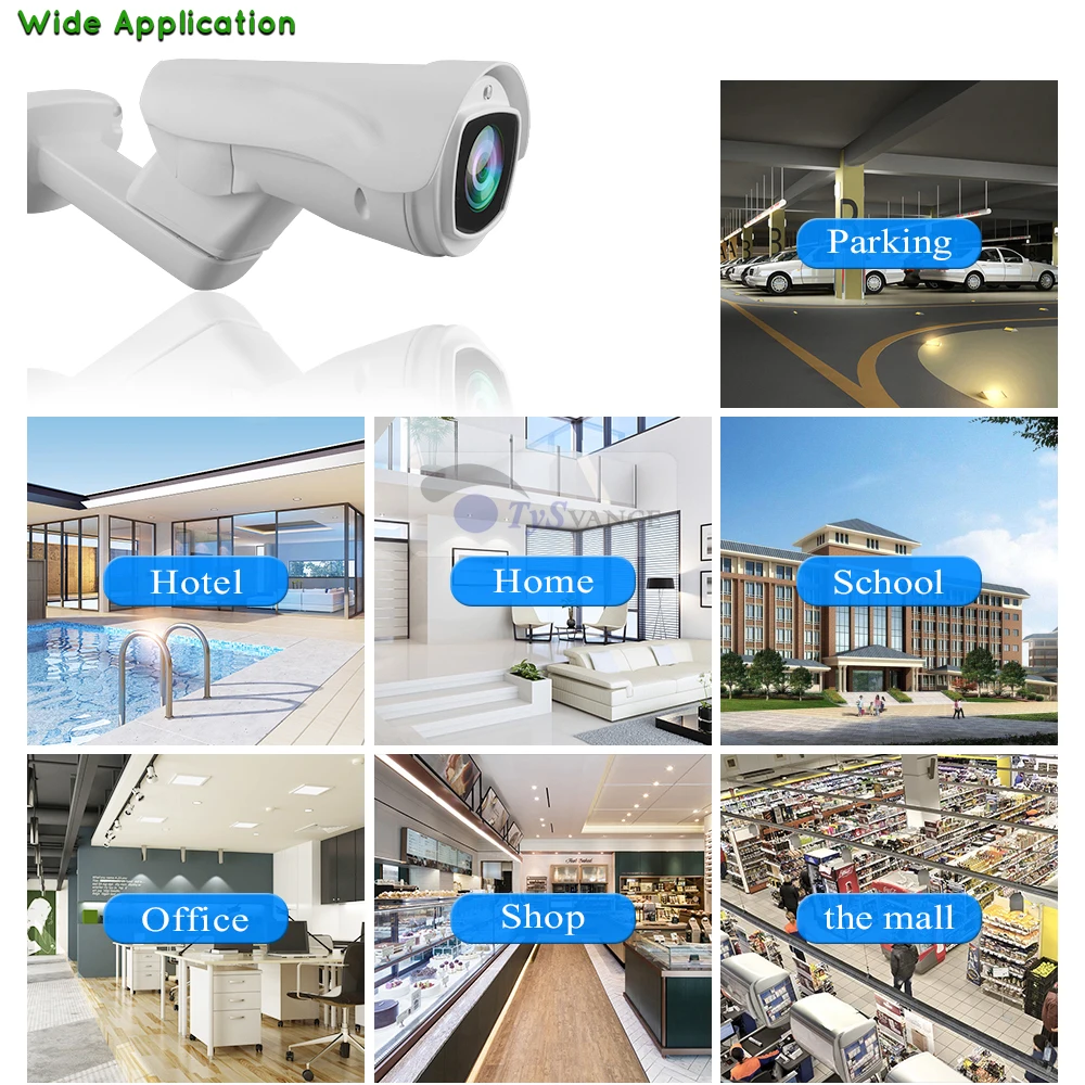 Smart 1080P HD 5MP 2.0MP POE PTZ Bullet IP камера Pan Tilt 10X 4X оптический зум ИК водонепроницаемый 2MP CCTV камера видеонаблюдения