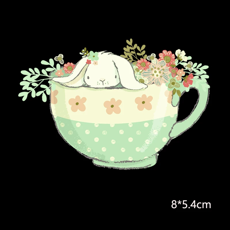 Для переноса утюгом Пасхи милый кролик передачи тепла нашивки на одежду наклейки