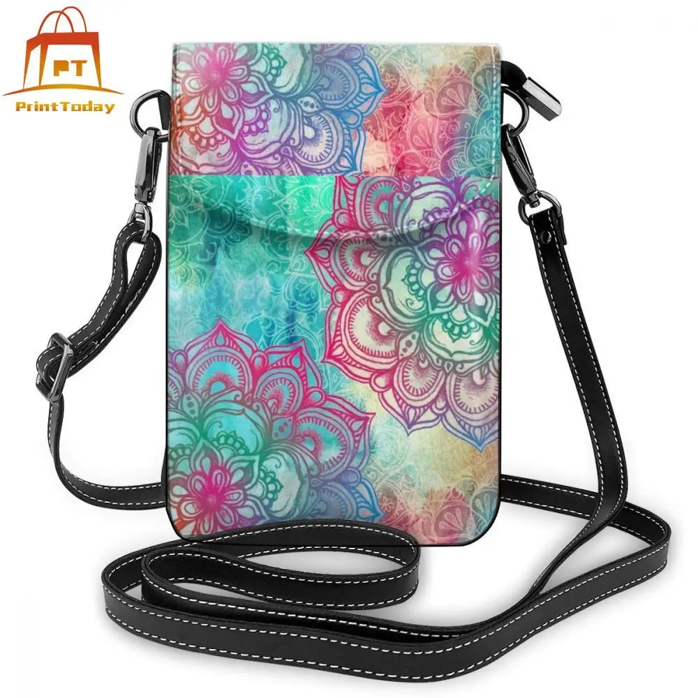 Радужная сумка через плечо кожаная многофункциональная для покупок женские