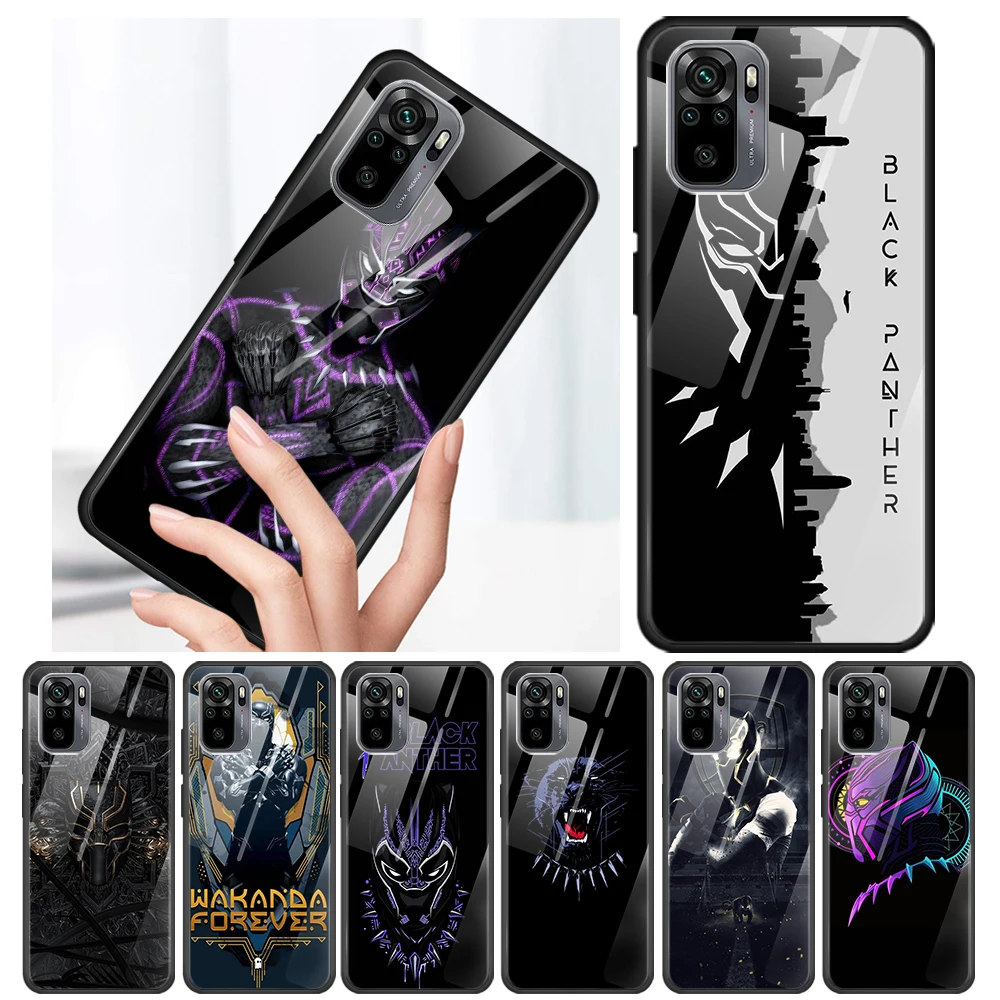 

Black Panther Art Tempered Glass Cover For Xiaomi Redmi Note 10 10S 9 9T 9S 8T 8 9A 9C 8A 7 Pro Max Phone Case