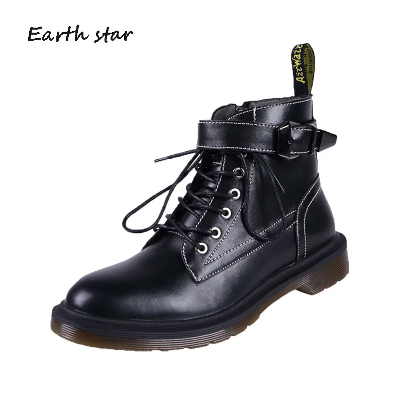 

2019 Autumn Shoes Women Short Boots Fashion Brand Round-Toe Martin Boots Ladies Ankle footware Zipper Female botas mujer Black