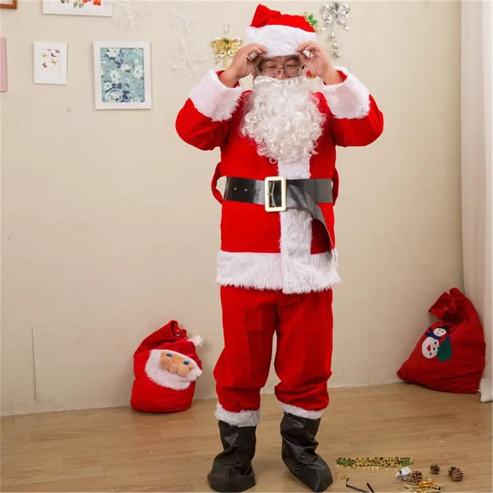 Злой костюмы супер люкс 8 шт. наряд Санта Клаус мужской пиджак полиэстер с длинным