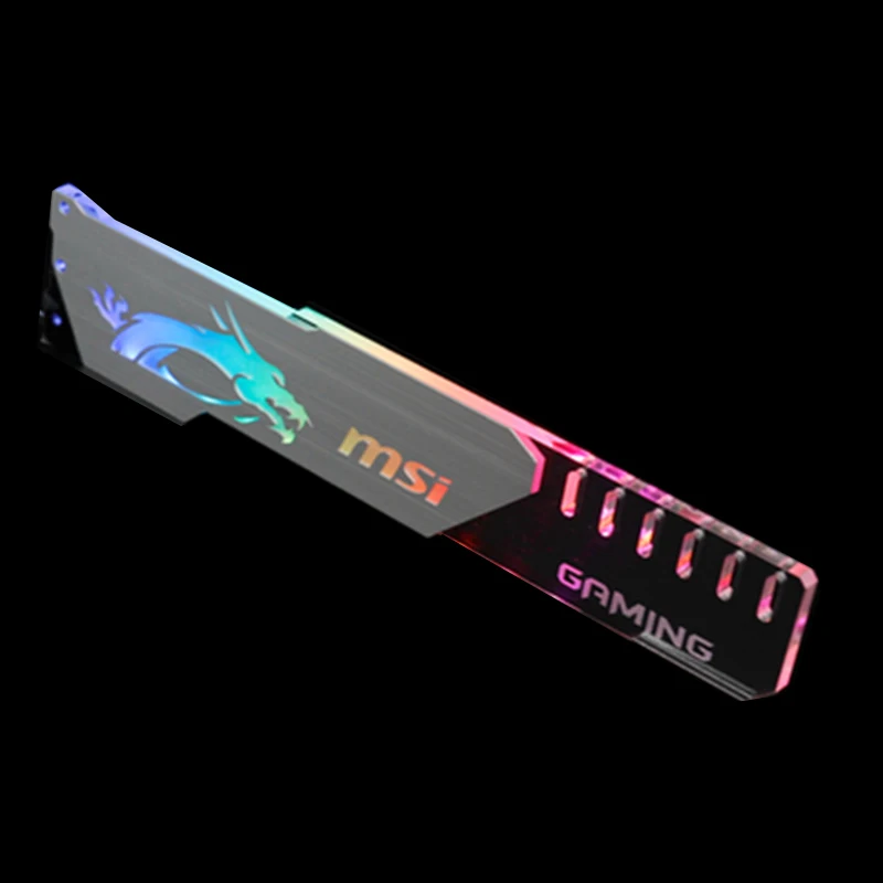 Silver MSI 3PIN Поддержка графической карты GPU держатель кронштейн VGA Рамка подставка алюминий+ акрил ROG 12V 4PIN RGB/5 V 3PIN ARGB ASUS AURA SYNC Symphony - Blade Color: Silver MSI 3PIN
