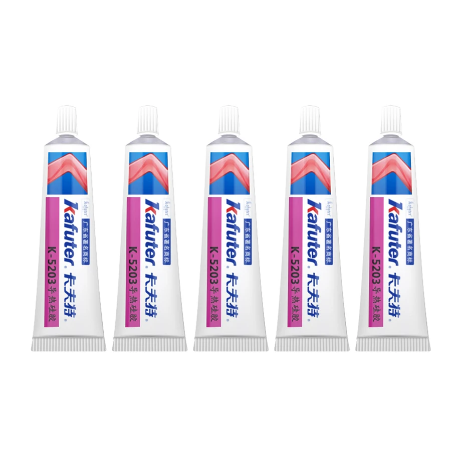 

5Pcs 80g Kafuter K-5203 Heatsink CPU Thermal Conductive Silicon Grease Paste Glue Adhesive LED Light Silicon Rubber Gel
