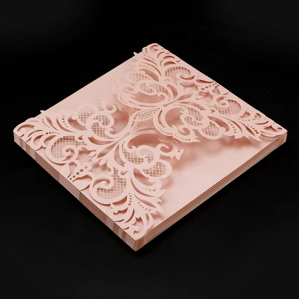 10 шт цветок форма свадебные пригласительные открытки выдалбливают печати для