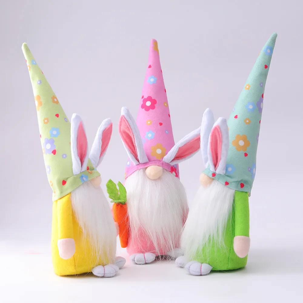 

Figurines & Miniatures Easter Bunny Carrot Dwarf Faceless Doll Decoration Home Decorations Toys 1pc Room Decoration Dropshipping