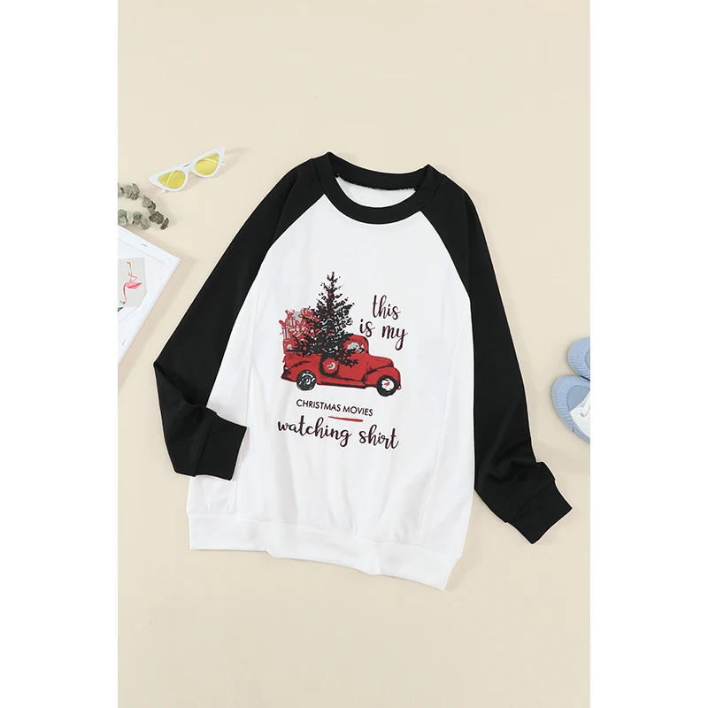 

2020 Black Christmas Printed Loose Plus Size Long sleeve Sweatshirt Winter Clothes Women Sudadera Mujer Invierno Oversized 2XL